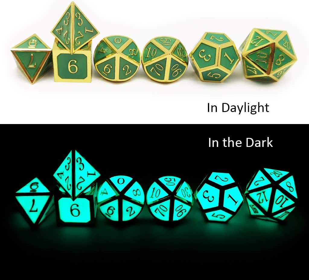 Haxtec Bloodstained Metal DND Dice Set Antique Iron Blood Metal D&D Dice Set Dragon Scale with Leather Dice Bag Bloodsplattered Metal Polyhedral Dice for Dungeons and Dragons TTRPG Gifts