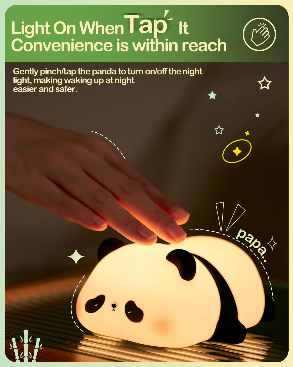 LED- Cute Panda Night Light, Fun Gift for Boys Girls Babies Kids