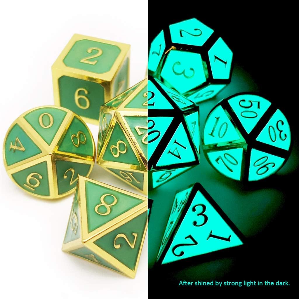 Haxtec Bloodstained Metal DND Dice Set Antique Iron Blood Metal D&D Dice Set Dragon Scale with Leather Dice Bag Bloodsplattered Metal Polyhedral Dice for Dungeons and Dragons TTRPG Gifts