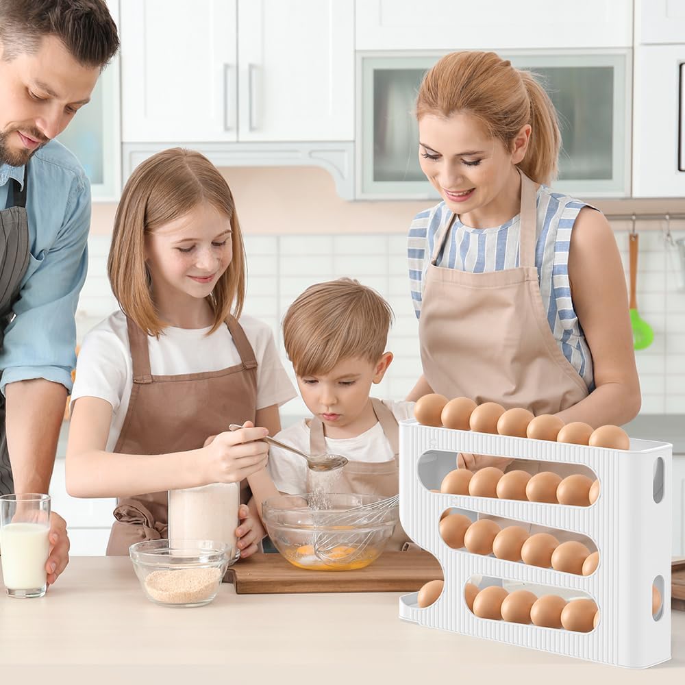 Egg Holder for Fridge, Eggs Dispenser Auto Rolling