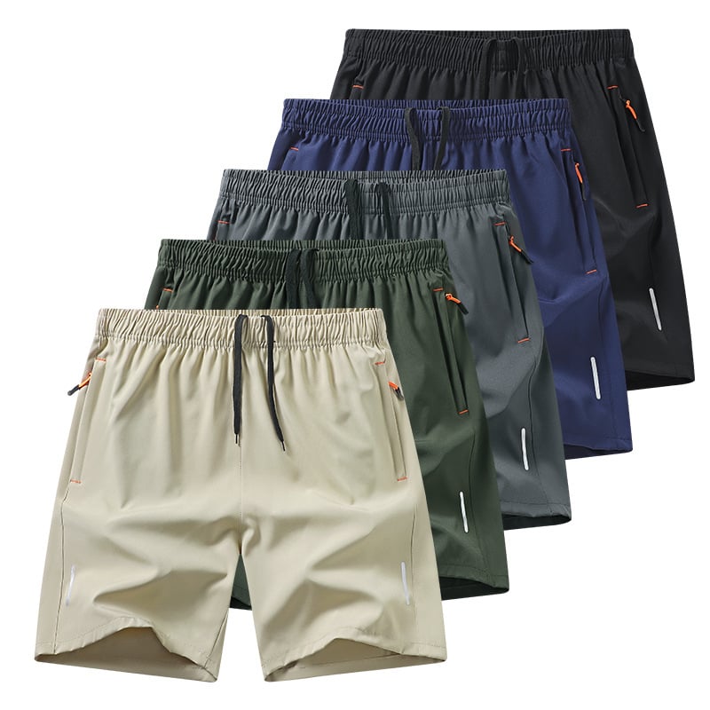 Men's Casual Solid Color Zipper Pocket Shorts – Summer Essential