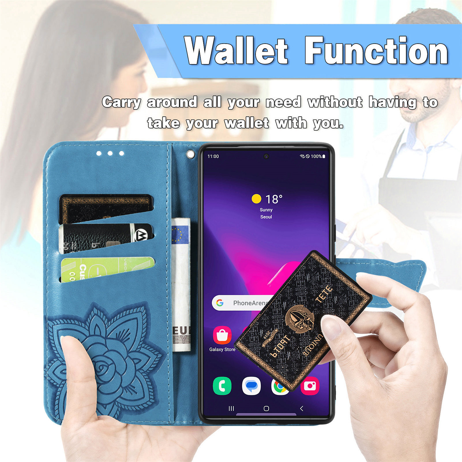 2024 Butterfly Luxury Leather Wallet Case With Card Holder For Samsung Galaxy S24 Series