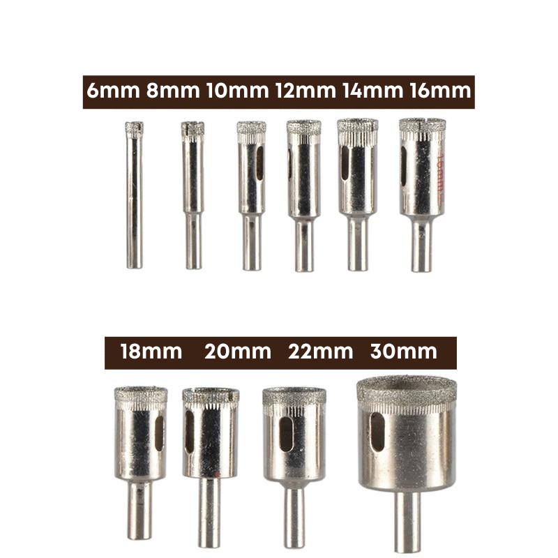 10-piece diamond drill bit set