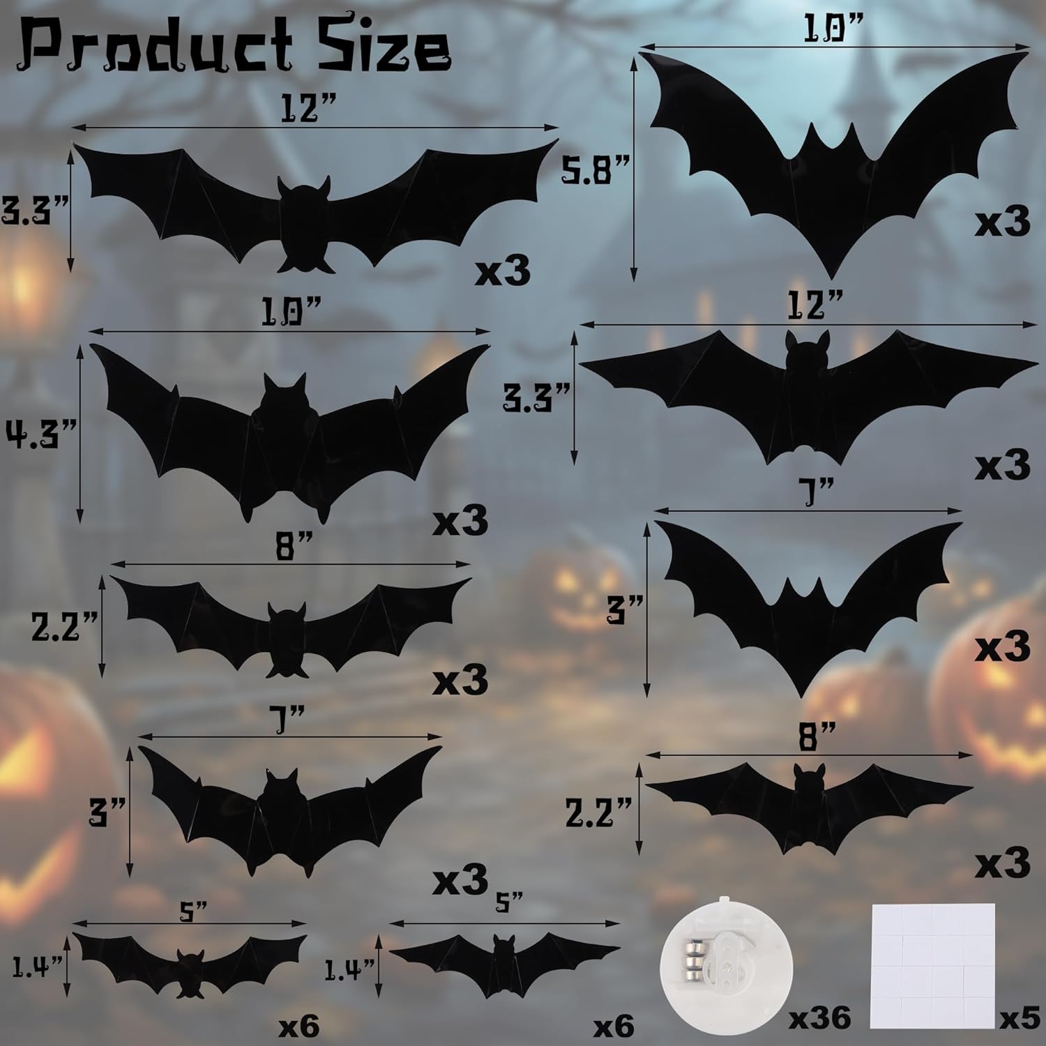3D LED Bat Stickers