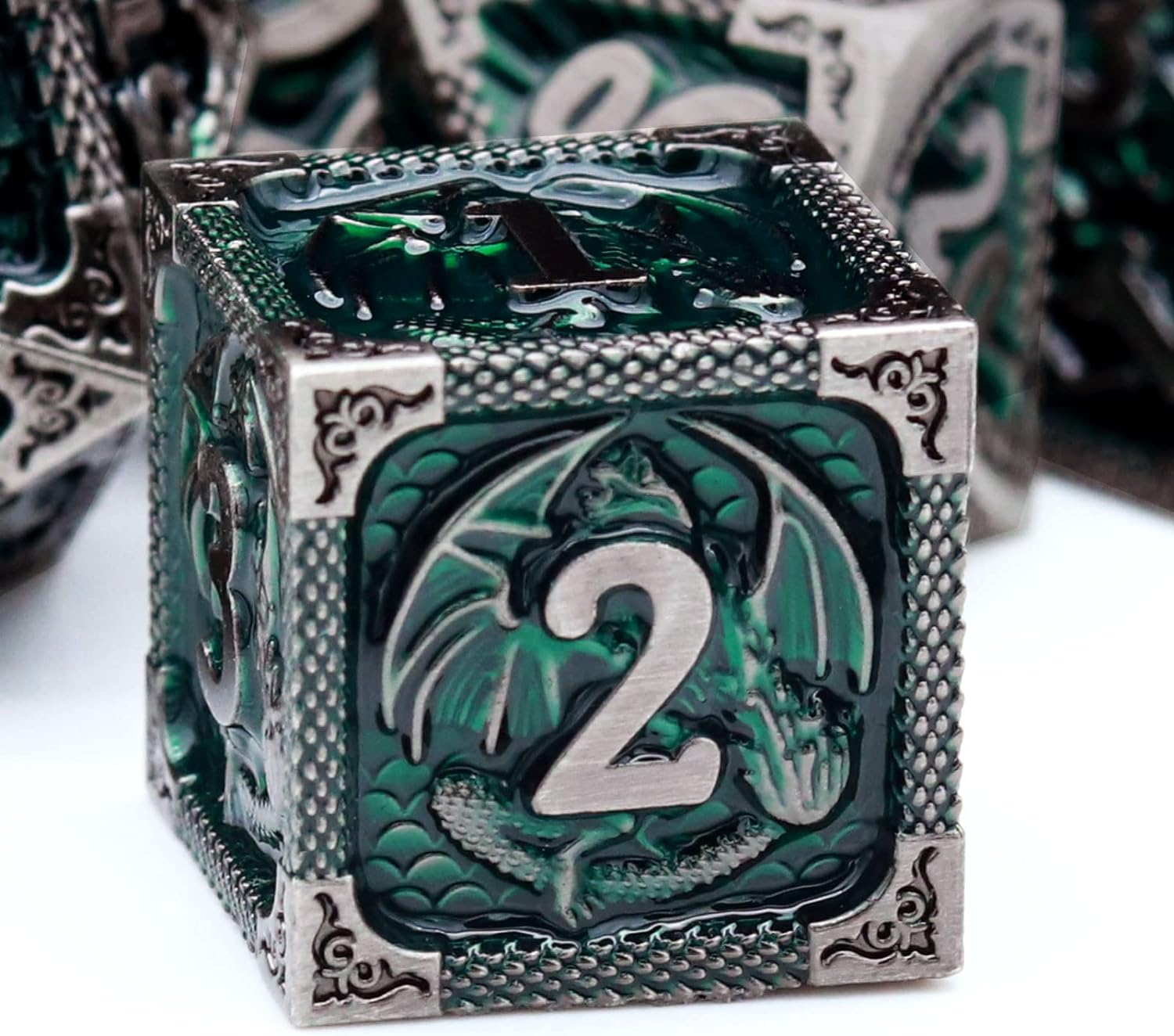 Haxtec Bloodstained Metal DND Dice Set Antique Iron Blood Metal D&D Dice Set Dragon Scale with Leather Dice Bag Bloodsplattered Metal Polyhedral Dice for Dungeons and Dragons TTRPG Gifts