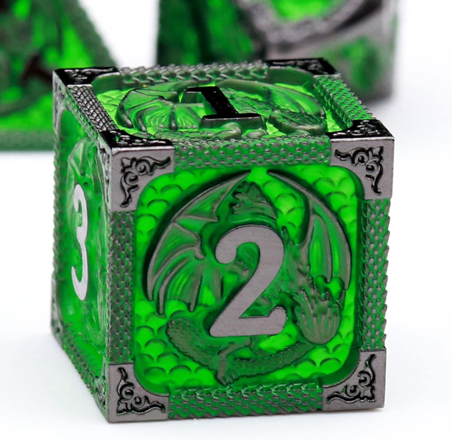 Haxtec Bloodstained Metal DND Dice Set Antique Iron Blood Metal D&D Dice Set Dragon Scale with Leather Dice Bag Bloodsplattered Metal Polyhedral Dice for Dungeons and Dragons TTRPG Gifts