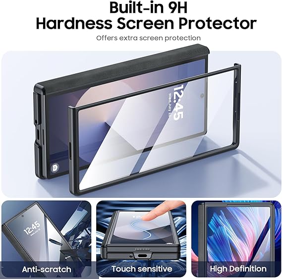  Contact Lens Holder Bearing Protection Integrated Shell Film,Anti-Fall Protective Case For Samsung Galaxy Z Fold 6