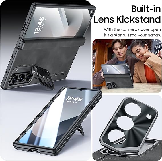  Contact Lens Holder Bearing Protection Integrated Shell Film,Anti-Fall Protective Case For Samsung Galaxy Z Fold 6