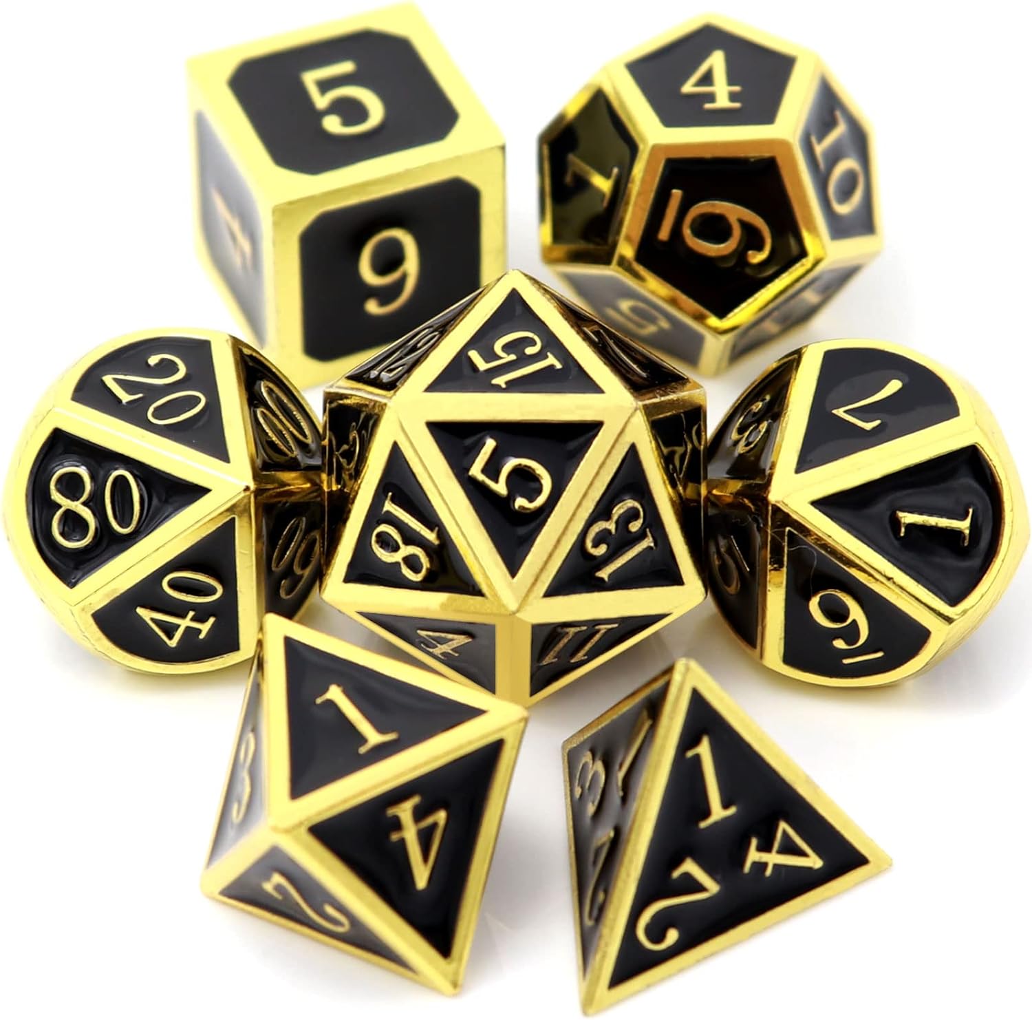 Haxtec Bloodstained Metal DND Dice Set Antique Iron Blood Metal D&D Dice Set Dragon Scale with Leather Dice Bag Bloodsplattered Metal Polyhedral Dice for Dungeons and Dragons TTRPG Gifts