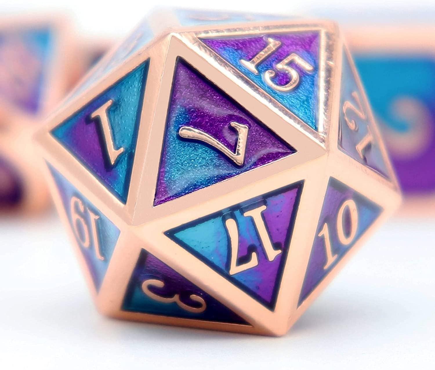 Haxtec Bloodstained Metal DND Dice Set Antique Iron Blood Metal D&D Dice Set Dragon Scale with Leather Dice Bag Bloodsplattered Metal Polyhedral Dice for Dungeons and Dragons TTRPG Gifts