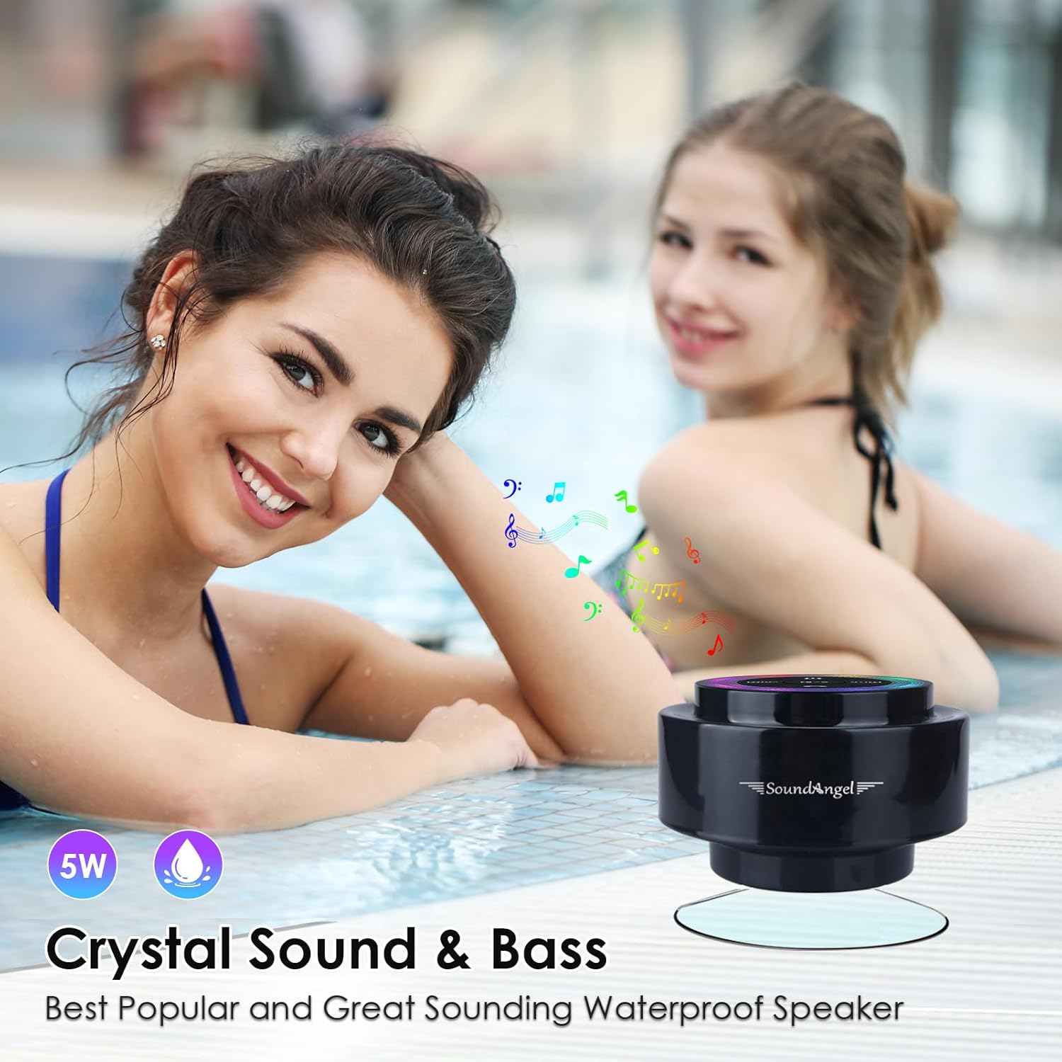 XLEADER, Upgraded, Shower Speaker, Certified IPX7 Waterproof Bluetooth Wireless Speaker with Suction Cup for Bathroom, Built-in Mic, Crystal Sound&Rich Bass,up to 12H Playtime, Ideal Electronic Gifts