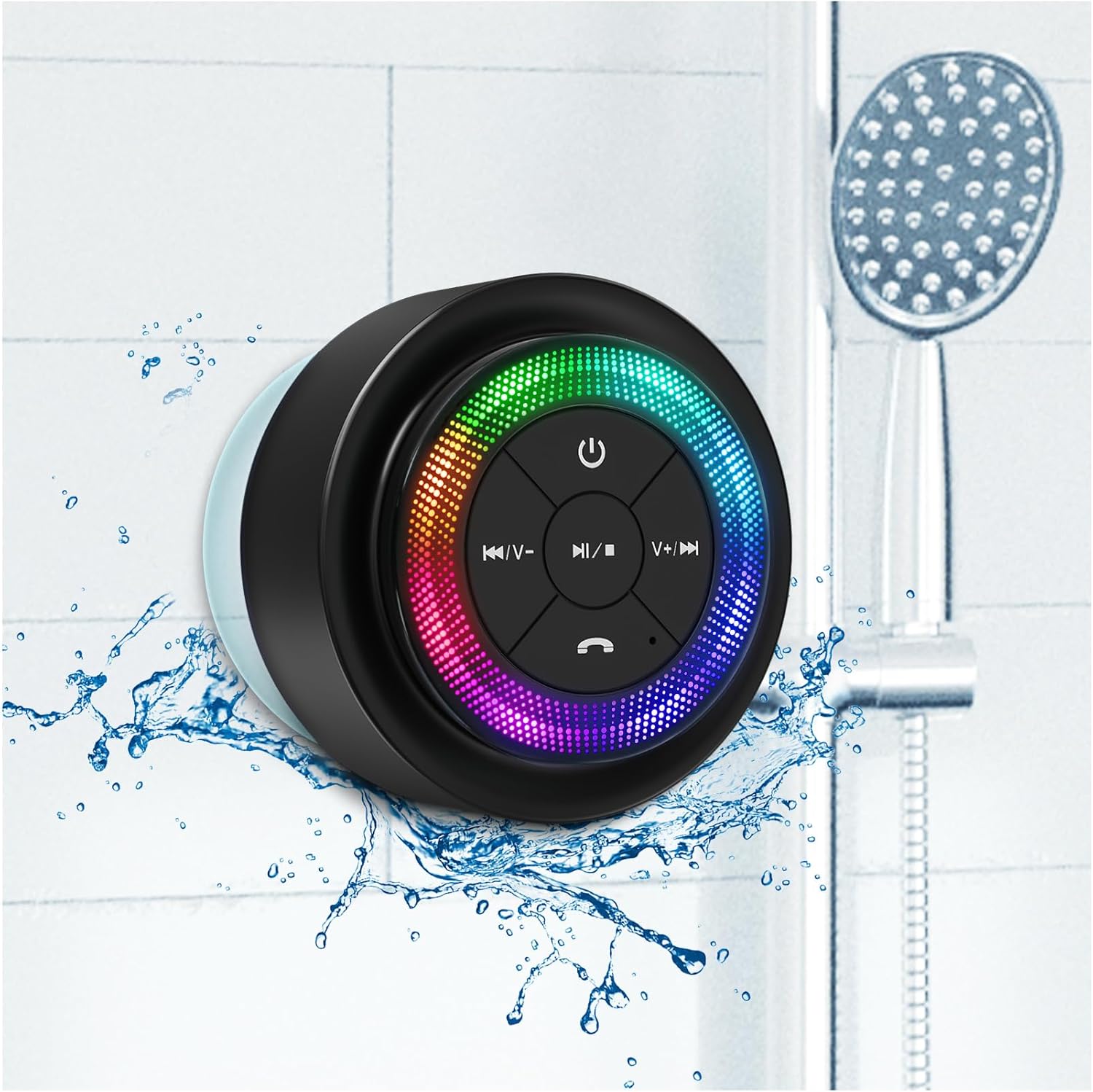 XLEADER, Upgraded, Shower Speaker, Certified IPX7 Waterproof Bluetooth Wireless Speaker with Suction Cup for Bathroom, Built-in Mic, Crystal Sound&Rich Bass,up to 12H Playtime, Ideal Electronic Gifts