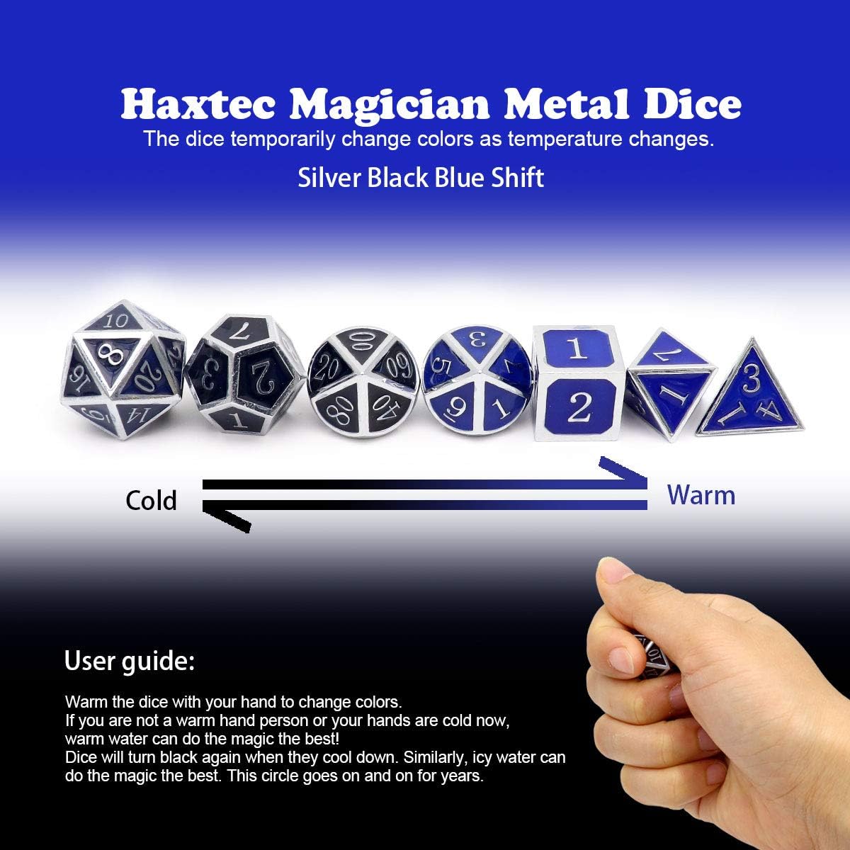 Haxtec Bloodstained Metal DND Dice Set Antique Iron Blood Metal D&D Dice Set Dragon Scale with Leather Dice Bag Bloodsplattered Metal Polyhedral Dice for Dungeons and Dragons TTRPG Gifts