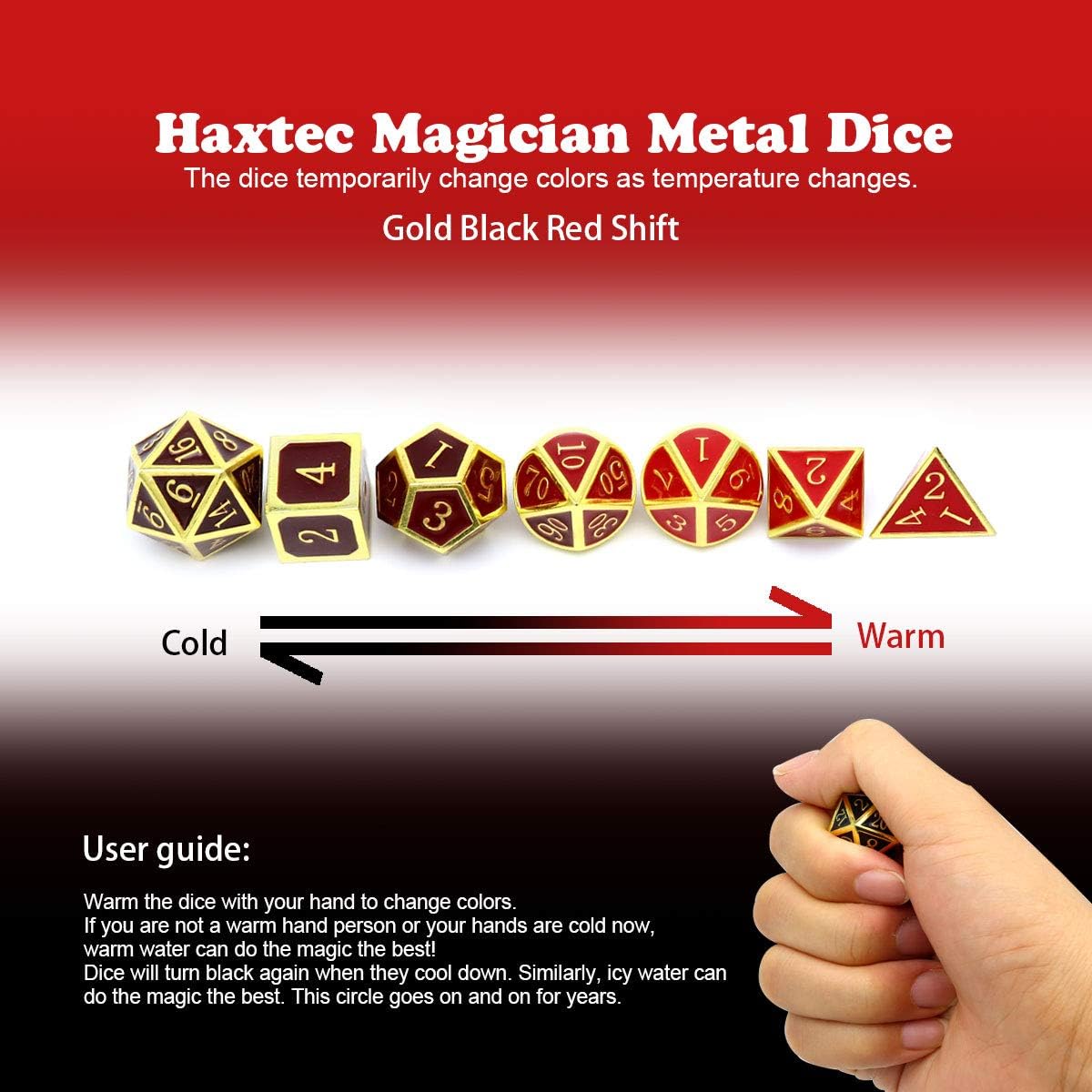 Haxtec Bloodstained Metal DND Dice Set Antique Iron Blood Metal D&D Dice Set Dragon Scale with Leather Dice Bag Bloodsplattered Metal Polyhedral Dice for Dungeons and Dragons TTRPG Gifts