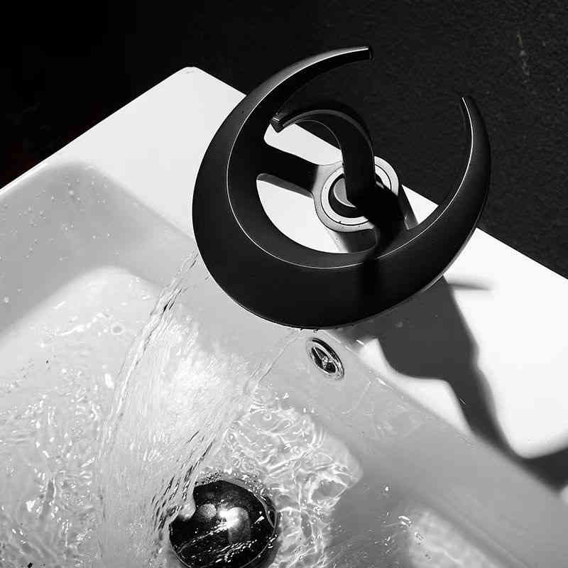 High-End Bathroom Basin Waterfall Faucet Hot And Cold All-Copper Hotel Home Toilet Bathroom Wash Basin