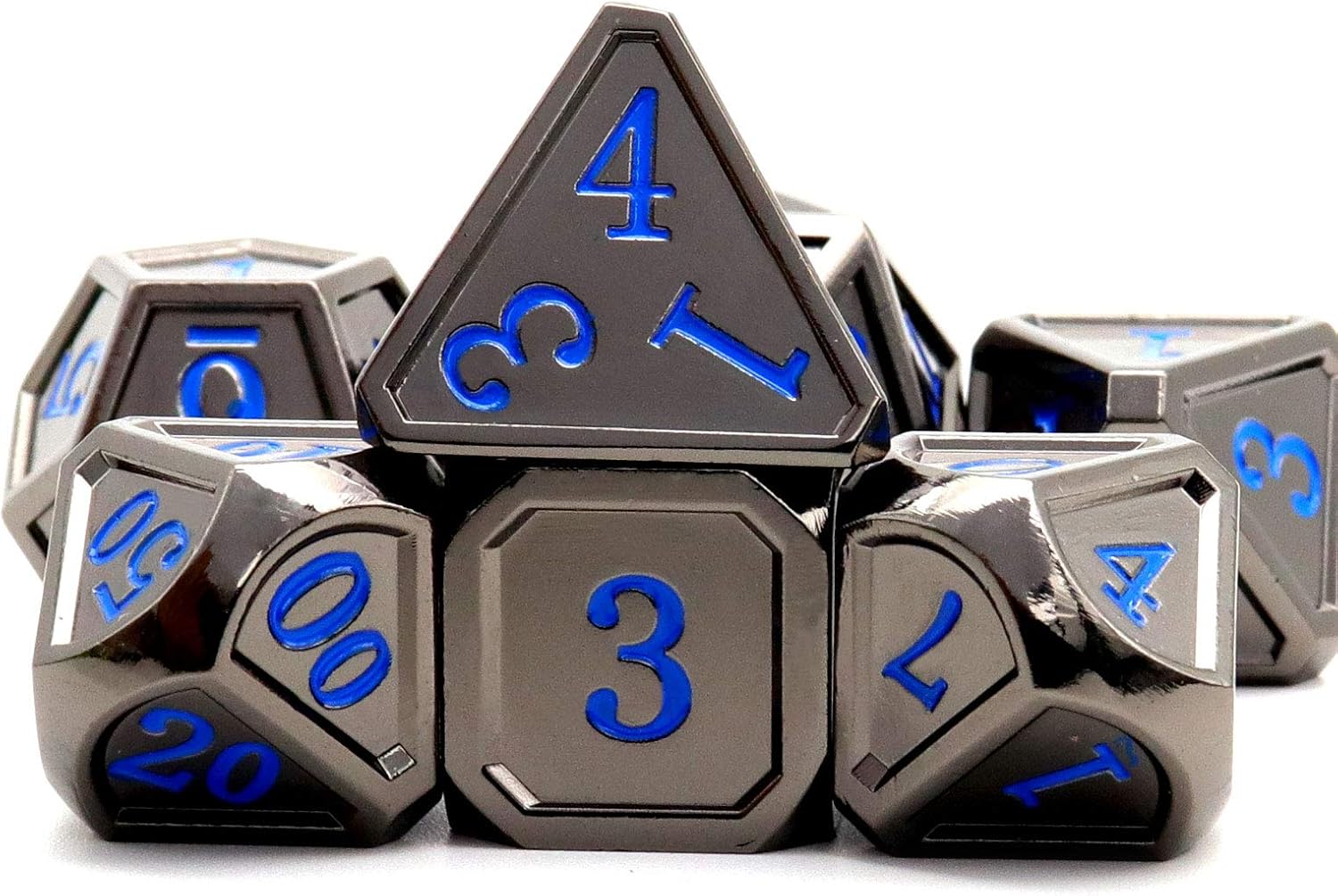 Haxtec Bloodstained Metal DND Dice Set Antique Iron Blood Metal D&D Dice Set Dragon Scale with Leather Dice Bag Bloodsplattered Metal Polyhedral Dice for Dungeons and Dragons TTRPG Gifts