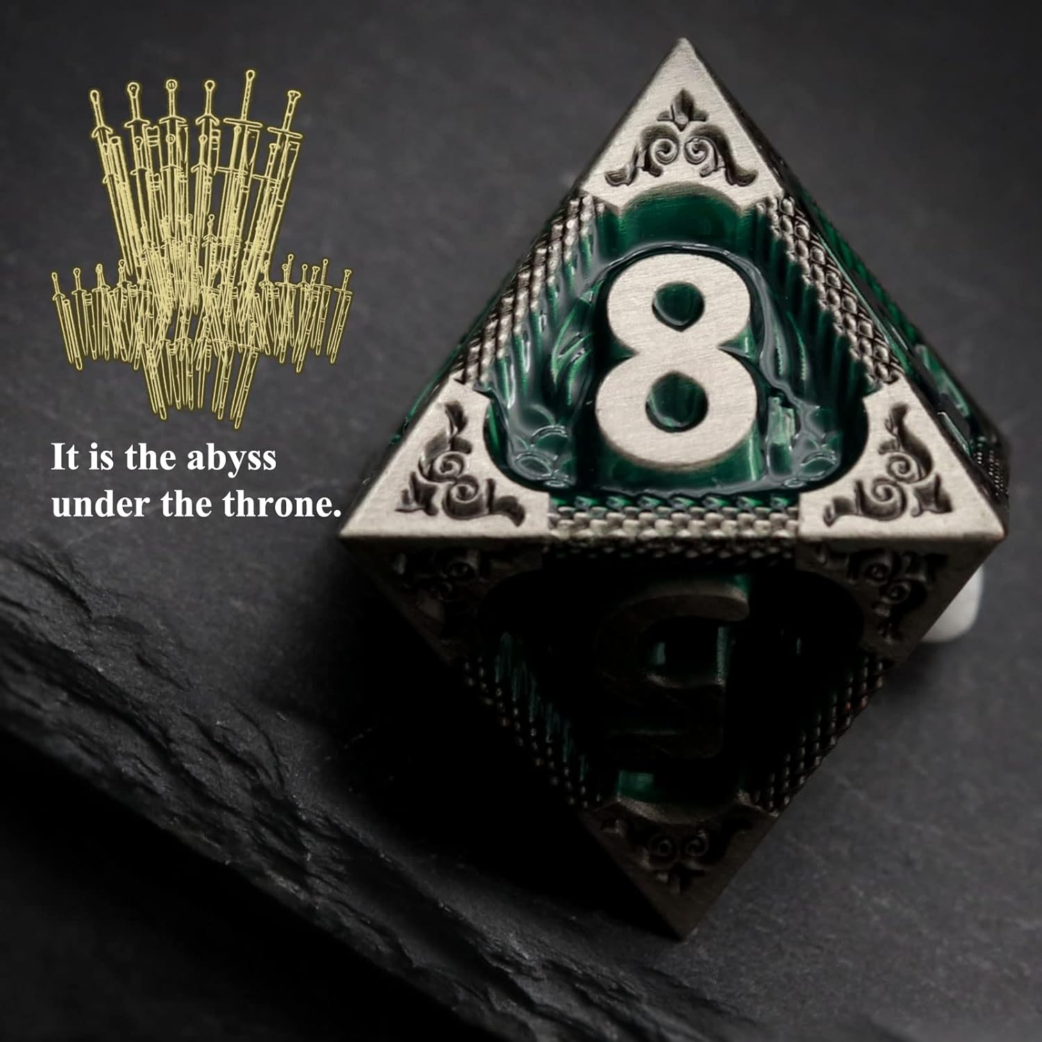 Haxtec Bloodstained Metal DND Dice Set Antique Iron Blood Metal D&D Dice Set Dragon Scale with Leather Dice Bag Bloodsplattered Metal Polyhedral Dice for Dungeons and Dragons TTRPG Gifts