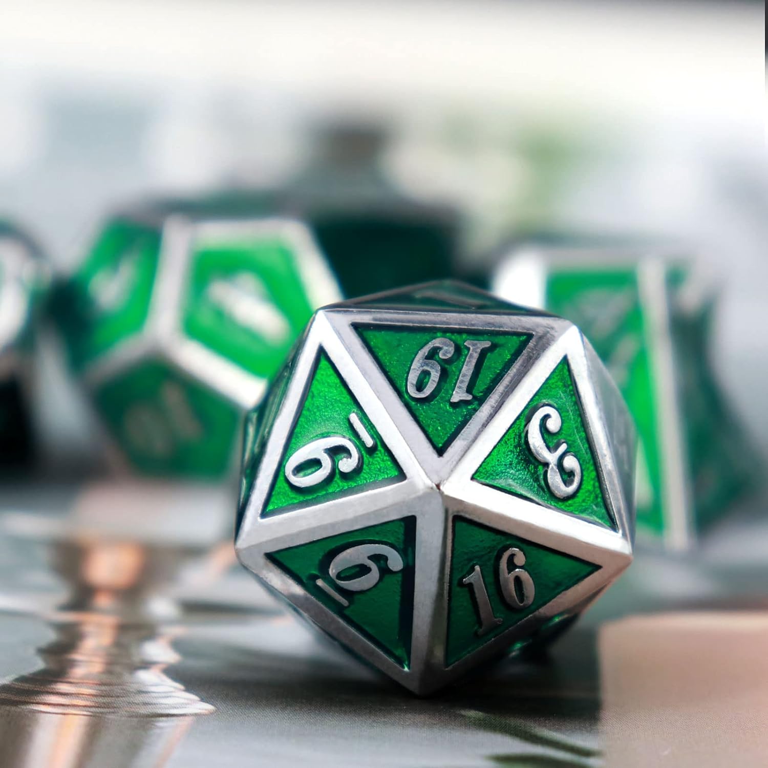 Haxtec Bloodstained Metal DND Dice Set Antique Iron Blood Metal D&D Dice Set Dragon Scale with Leather Dice Bag Bloodsplattered Metal Polyhedral Dice for Dungeons and Dragons TTRPG Gifts