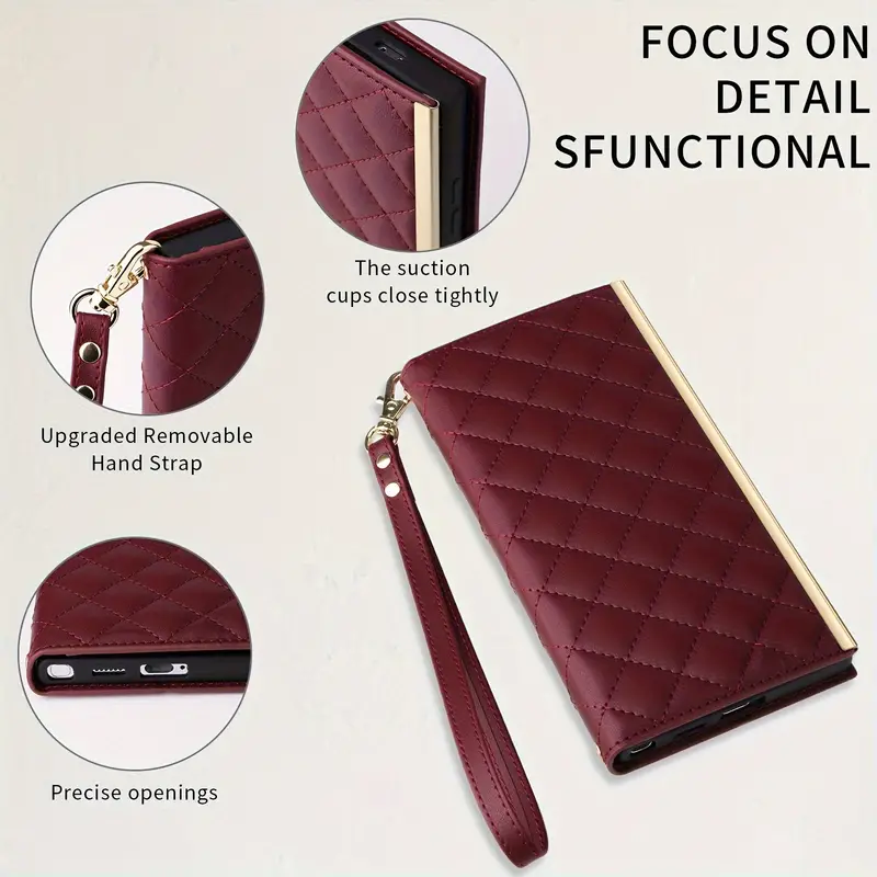 crossbody wallet phone case for samsung galaxy s24 s23 s22 s21 s20 ultra s24 s23 s22 s21 s20 s10 s9 plus s23 fe s21 s20 fe s10e pu leather phone case with long lanyard short lanyard suction cup flip wallet 3 card holder 1 cash slot shockproof cover details 8