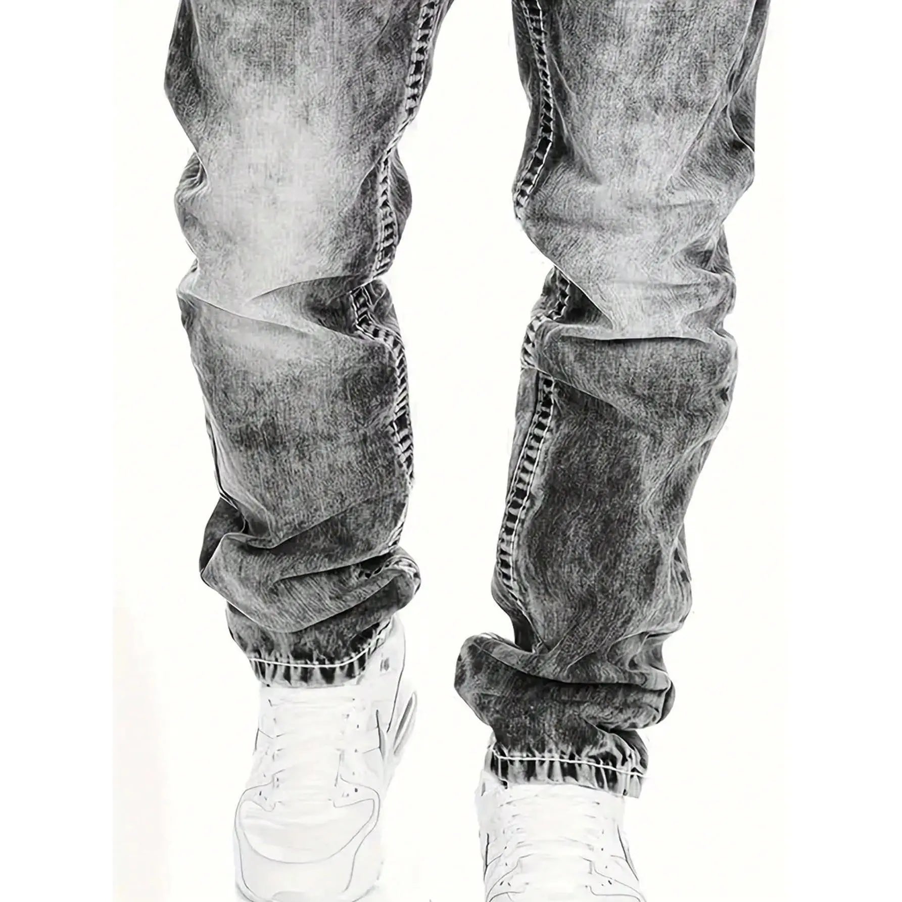 Men's Fashion Creative Stretch Denim Jeans,Minimalist Style Suitable For Summer, Emo Style