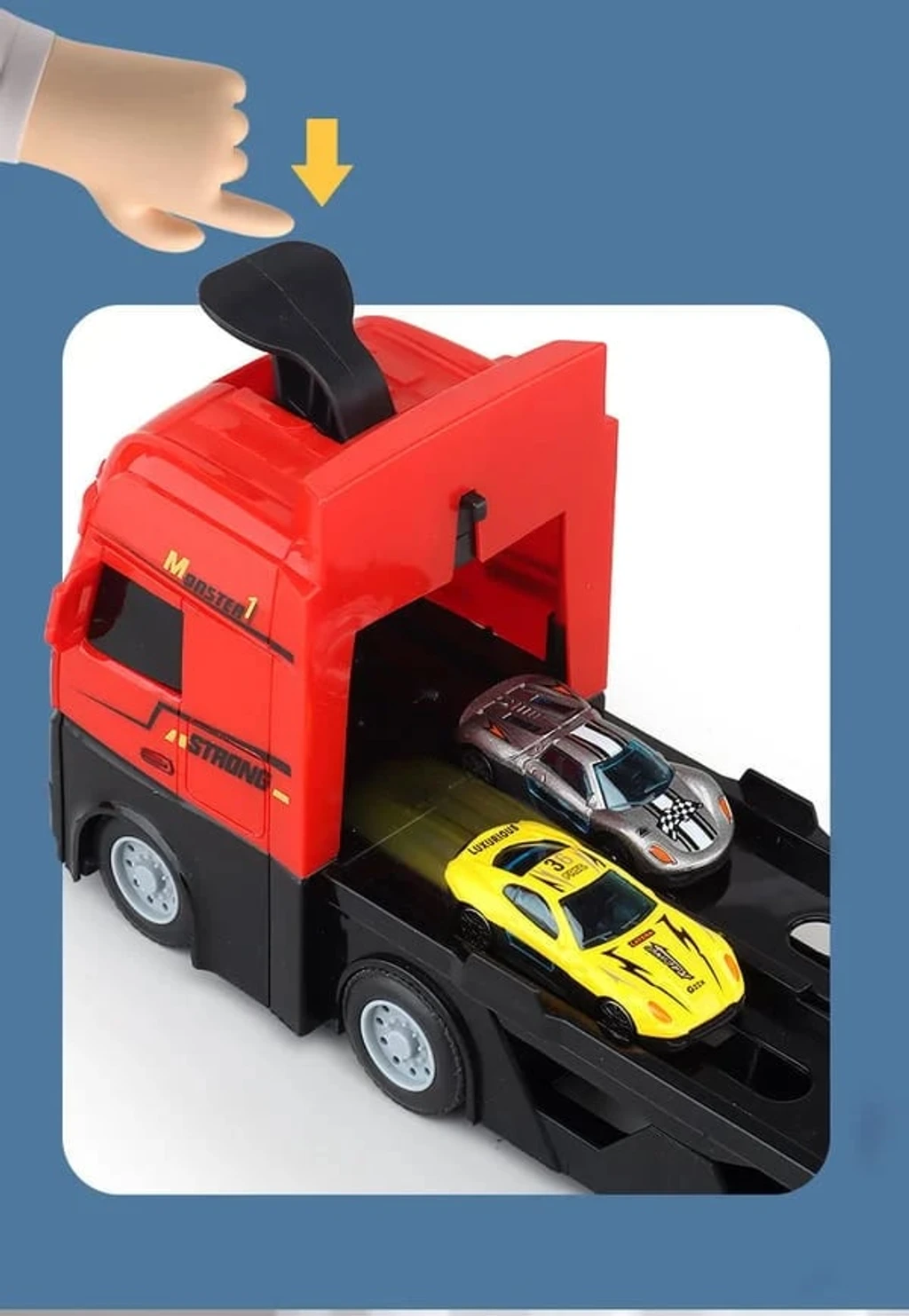 🎅Xmas Sales💥Mega Hauler Truck With Ejection Race Track👍Buy 2 Save 15%