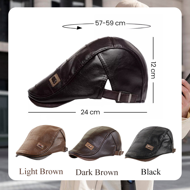 Best🎁-🔥Give the elders a warm winter🍃Plush leather beret