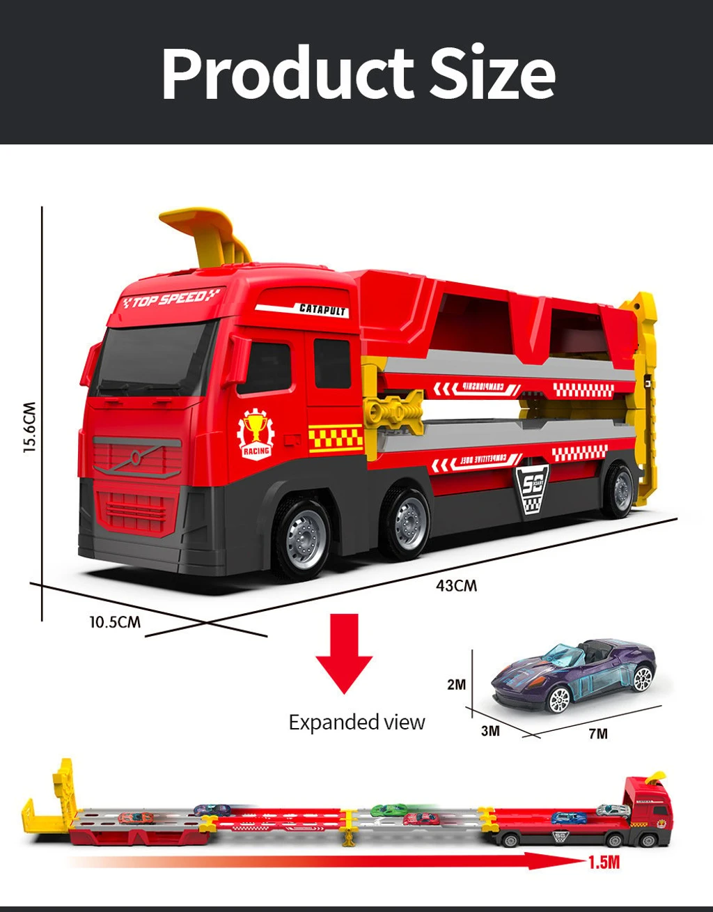 🎅Xmas Sales💥Mega Hauler Truck With Ejection Race Track👍Buy 2 Save 15%