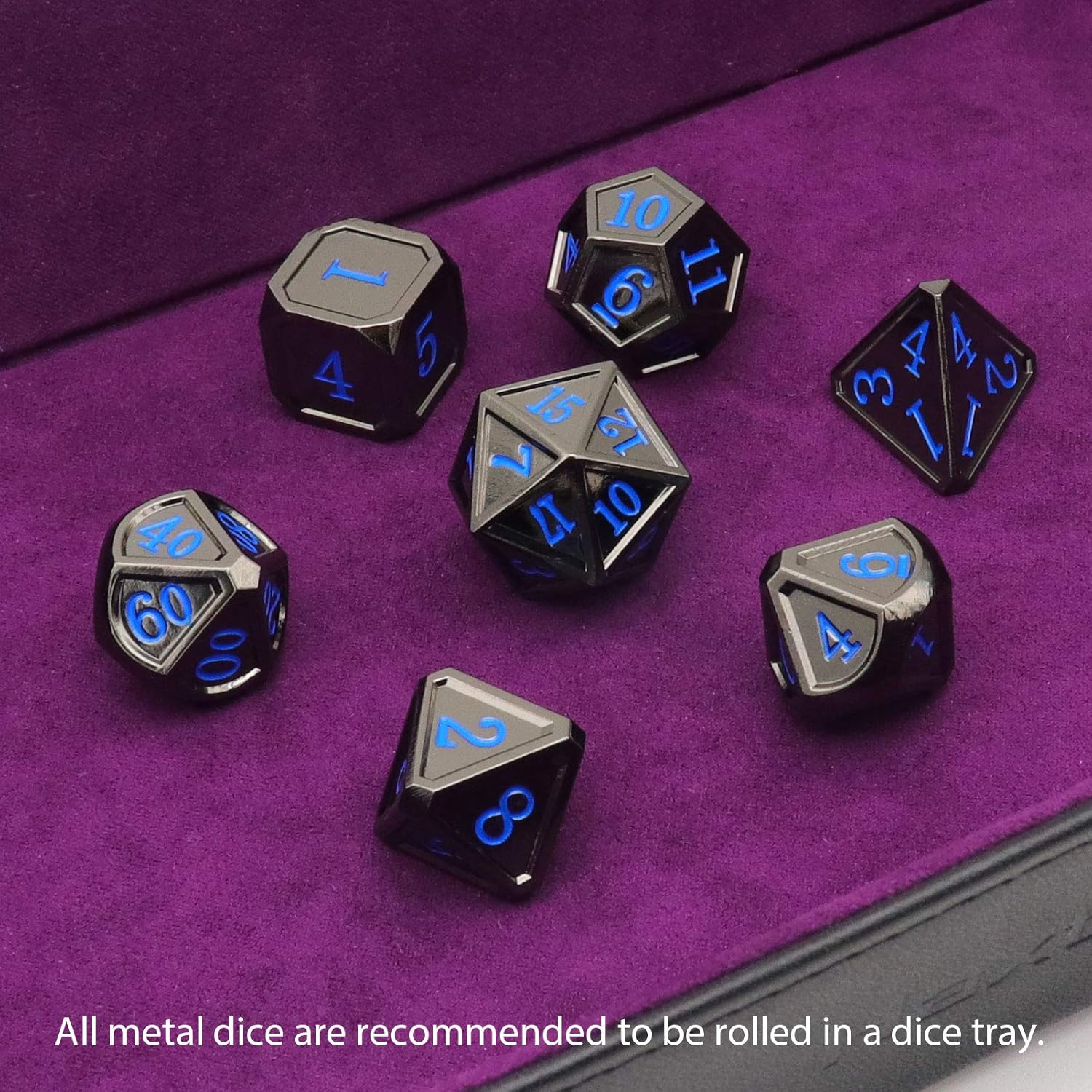 Haxtec Bloodstained Metal DND Dice Set Antique Iron Blood Metal D&D Dice Set Dragon Scale with Leather Dice Bag Bloodsplattered Metal Polyhedral Dice for Dungeons and Dragons TTRPG Gifts