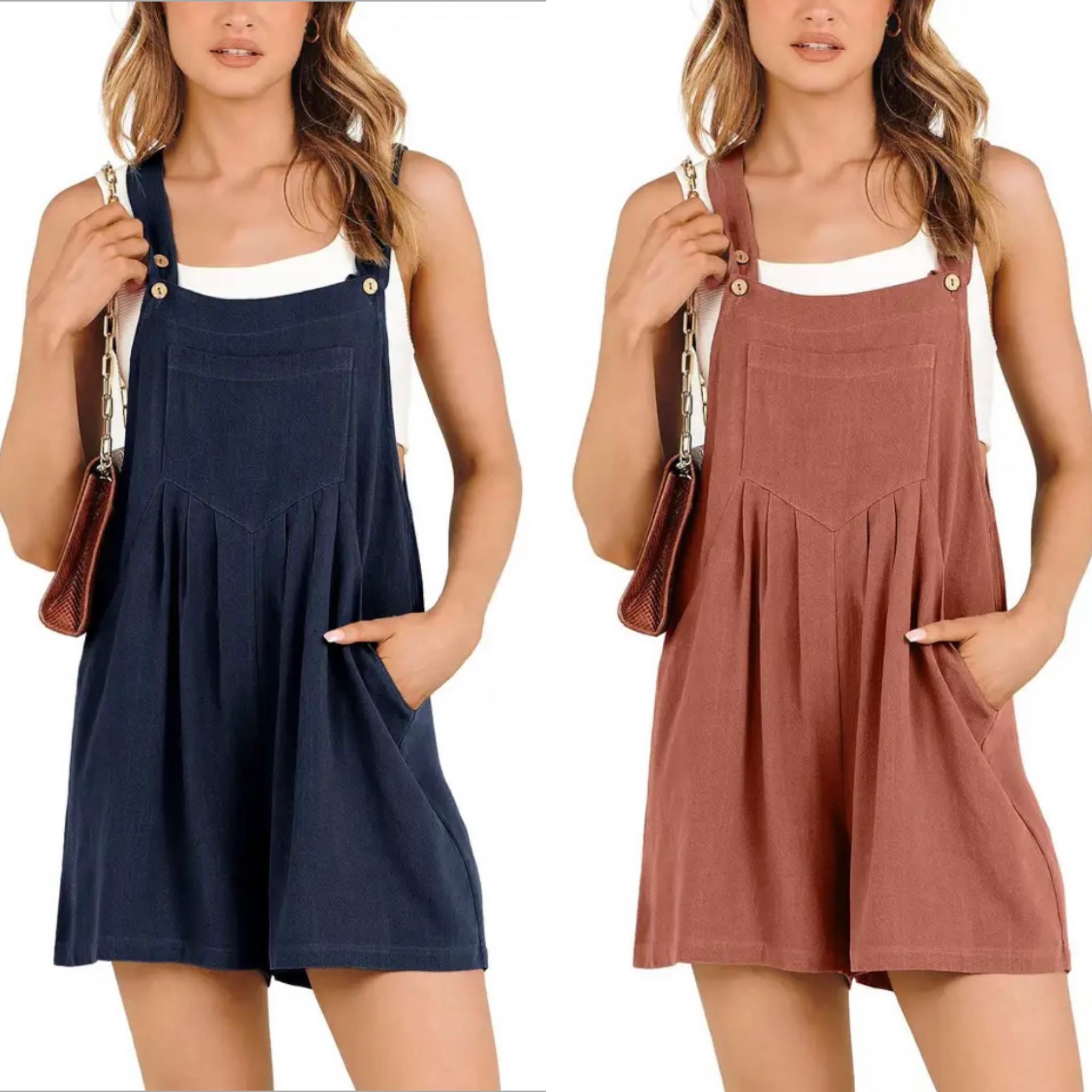 Casual Adjustable Strap Loose Bib Rompers