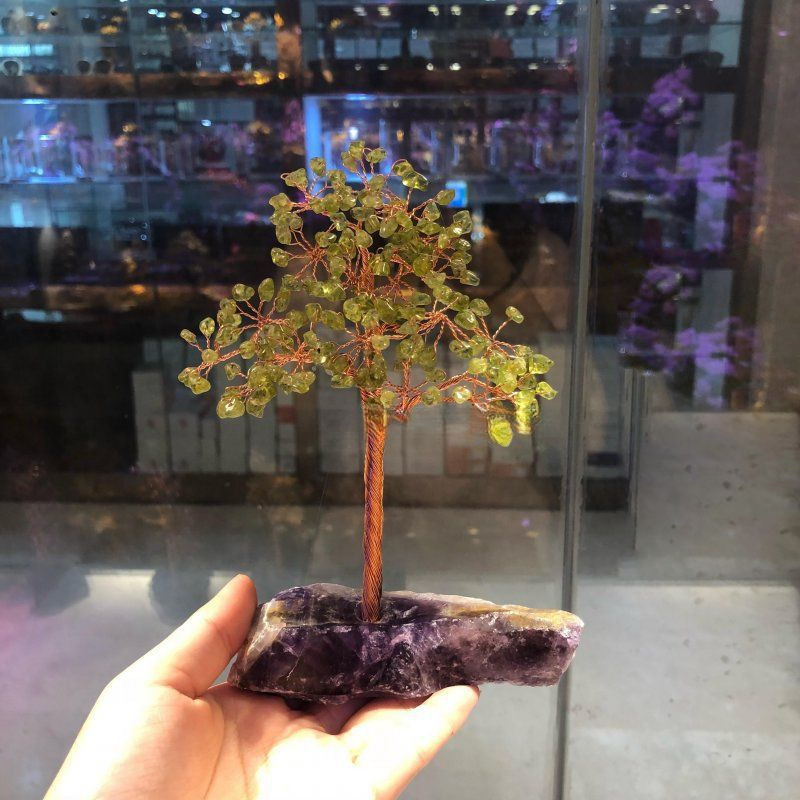  Natural 7 Chakra Crystal Copper Money Tree