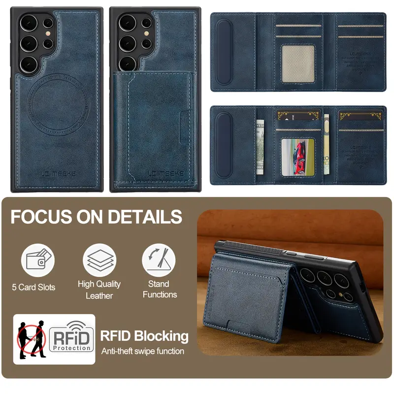 2 in 1 detachable magnetic artificial leather wallet case card holder pocket and   trendy new model   styles   in multiple colors     s24 23 22 21 ultra details 2