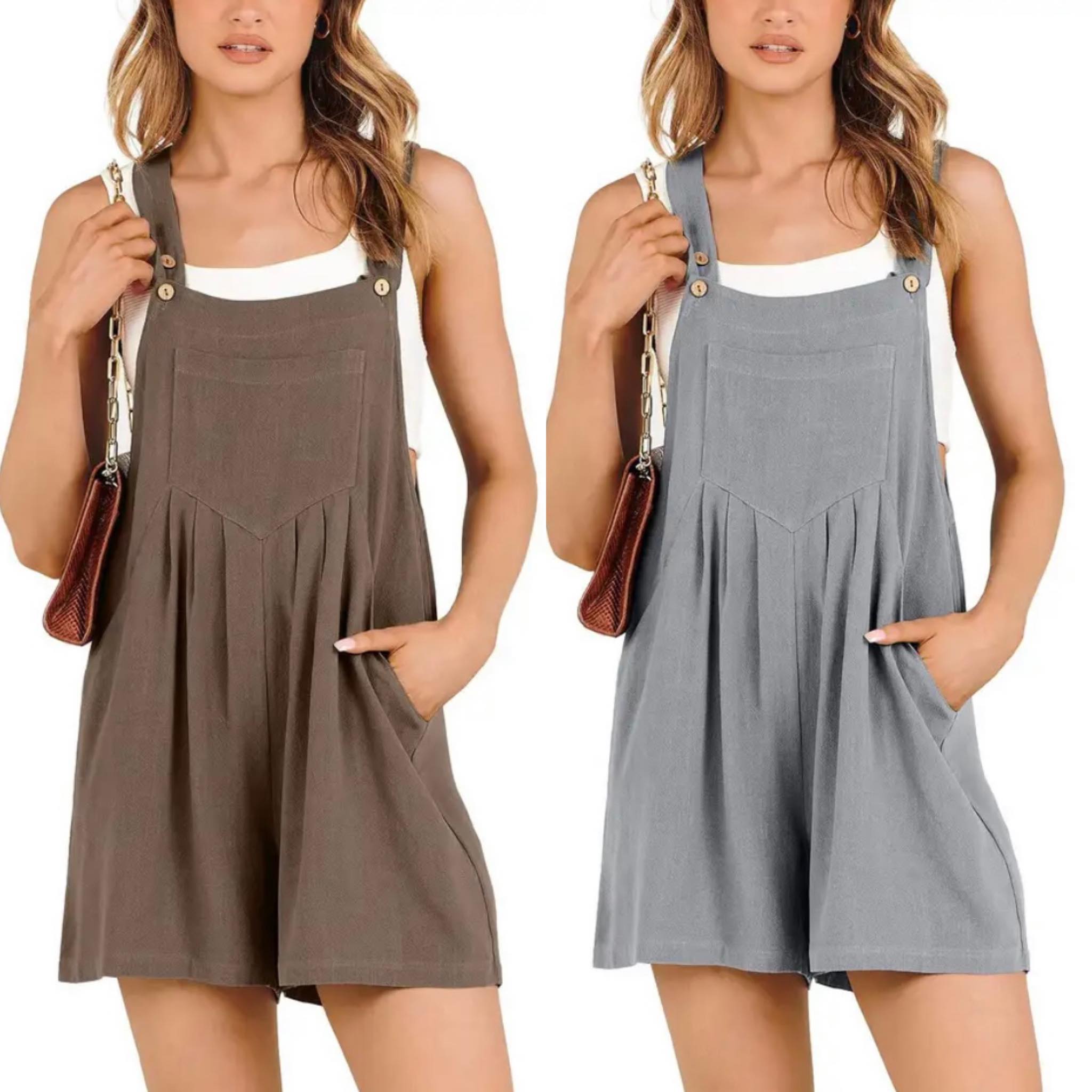Casual Adjustable Strap Loose Bib Rompers