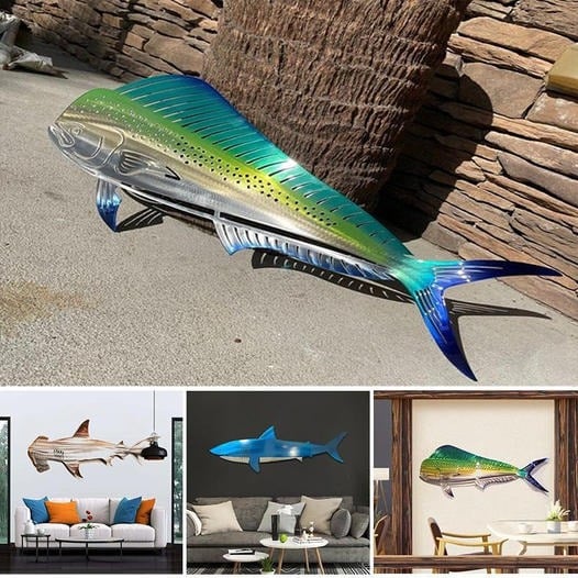 49% OFF -  Metal Shark Art Wall Decor