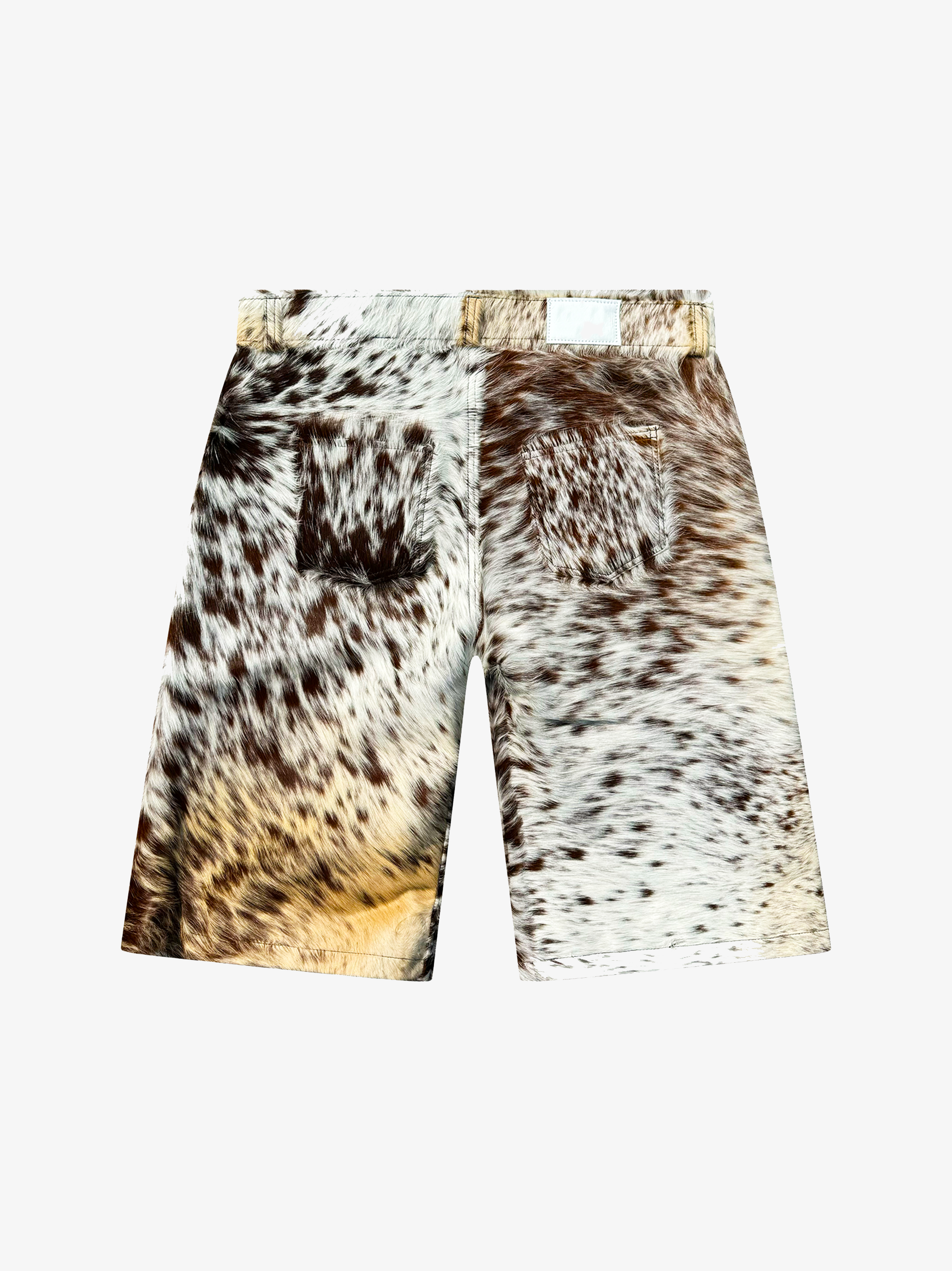 FLARED COWHIDE SHORTS