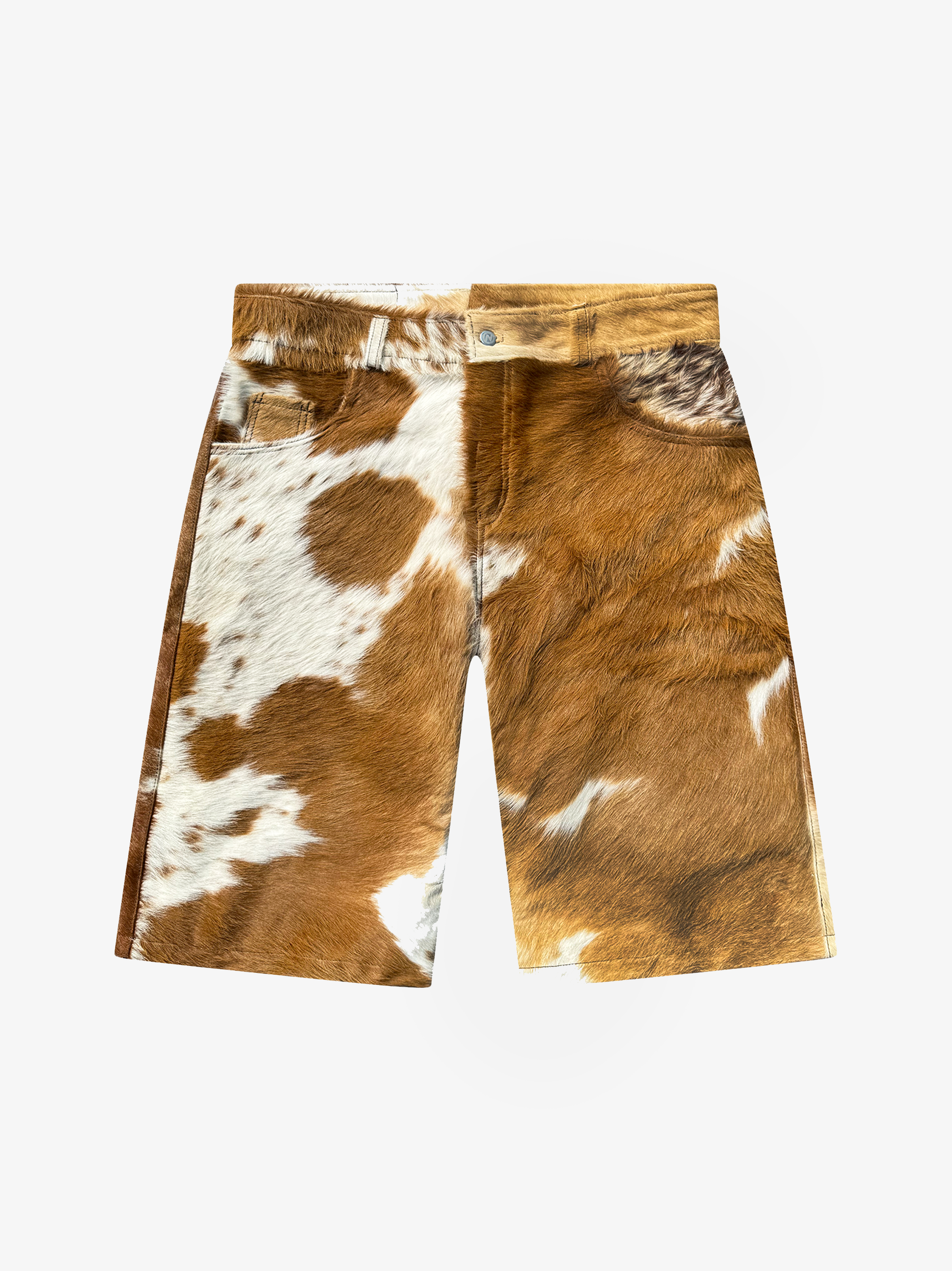 FLARED COWHIDE SHORTS