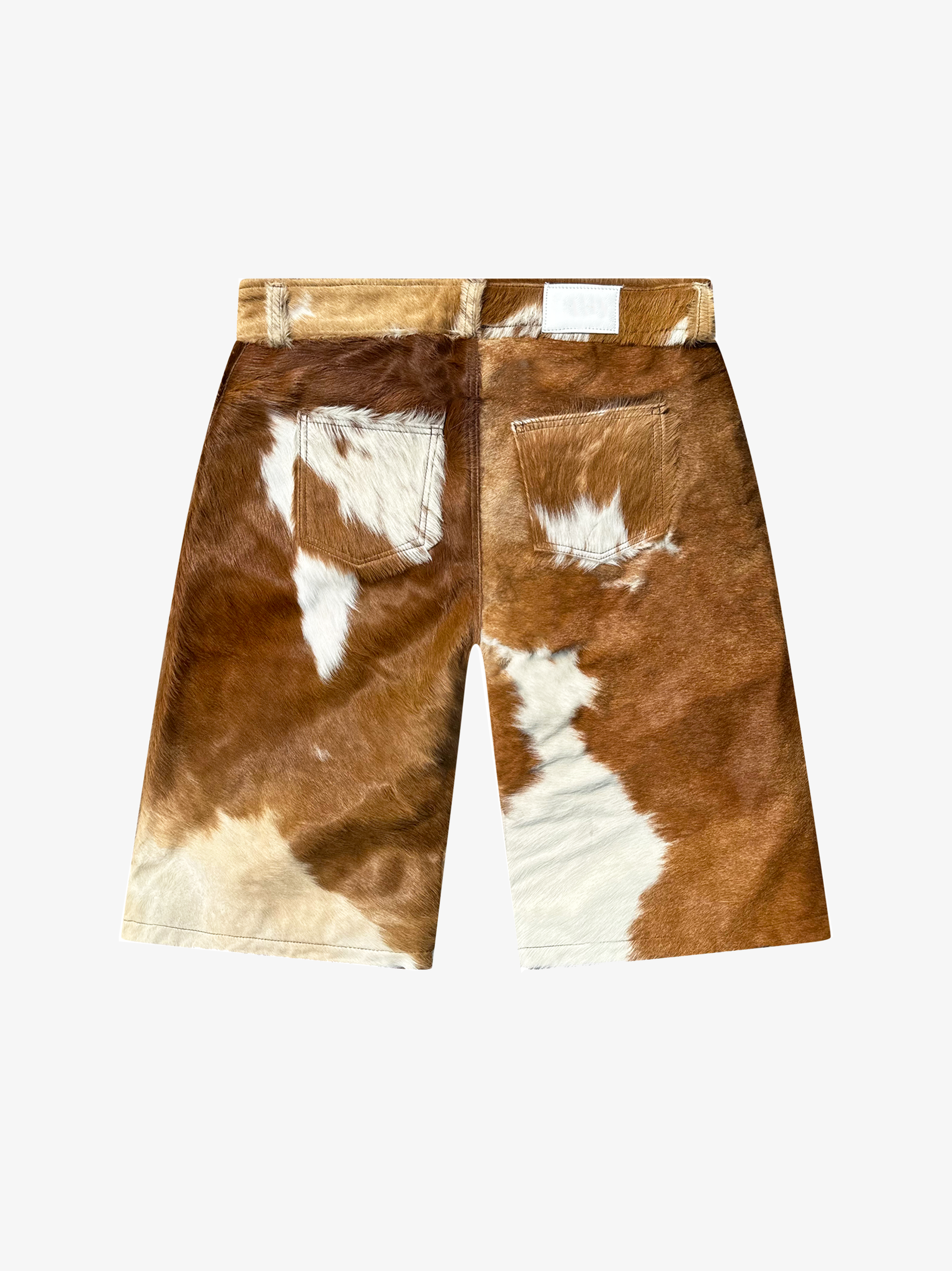 FLARED COWHIDE SHORTS