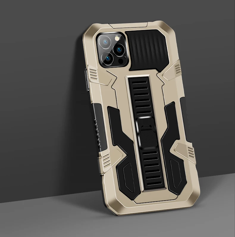 Strong Anti-Fall Armor Shockproof Kickstand Phone Case For iPhone 11-15 Series