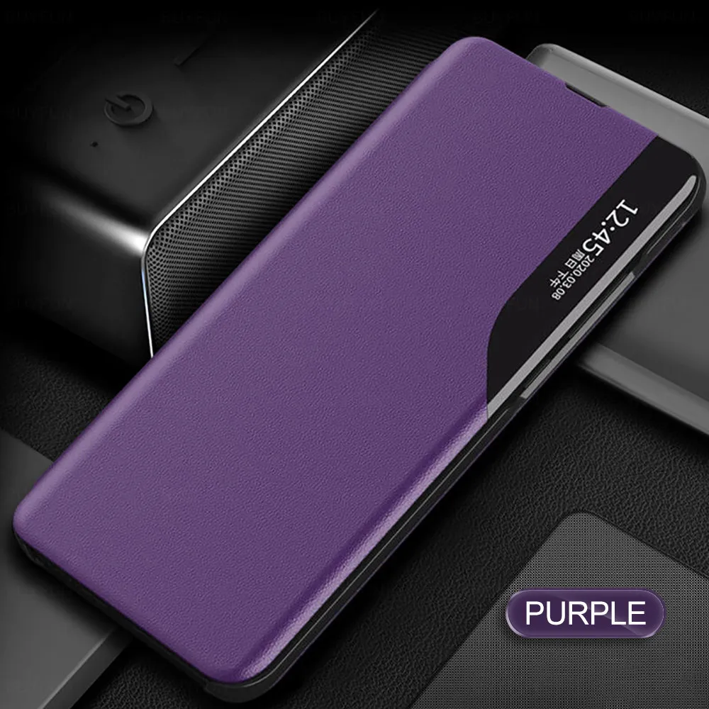 Magnetic Leather Smart View Flip Phone Case For Samsung Galaxy S23FE