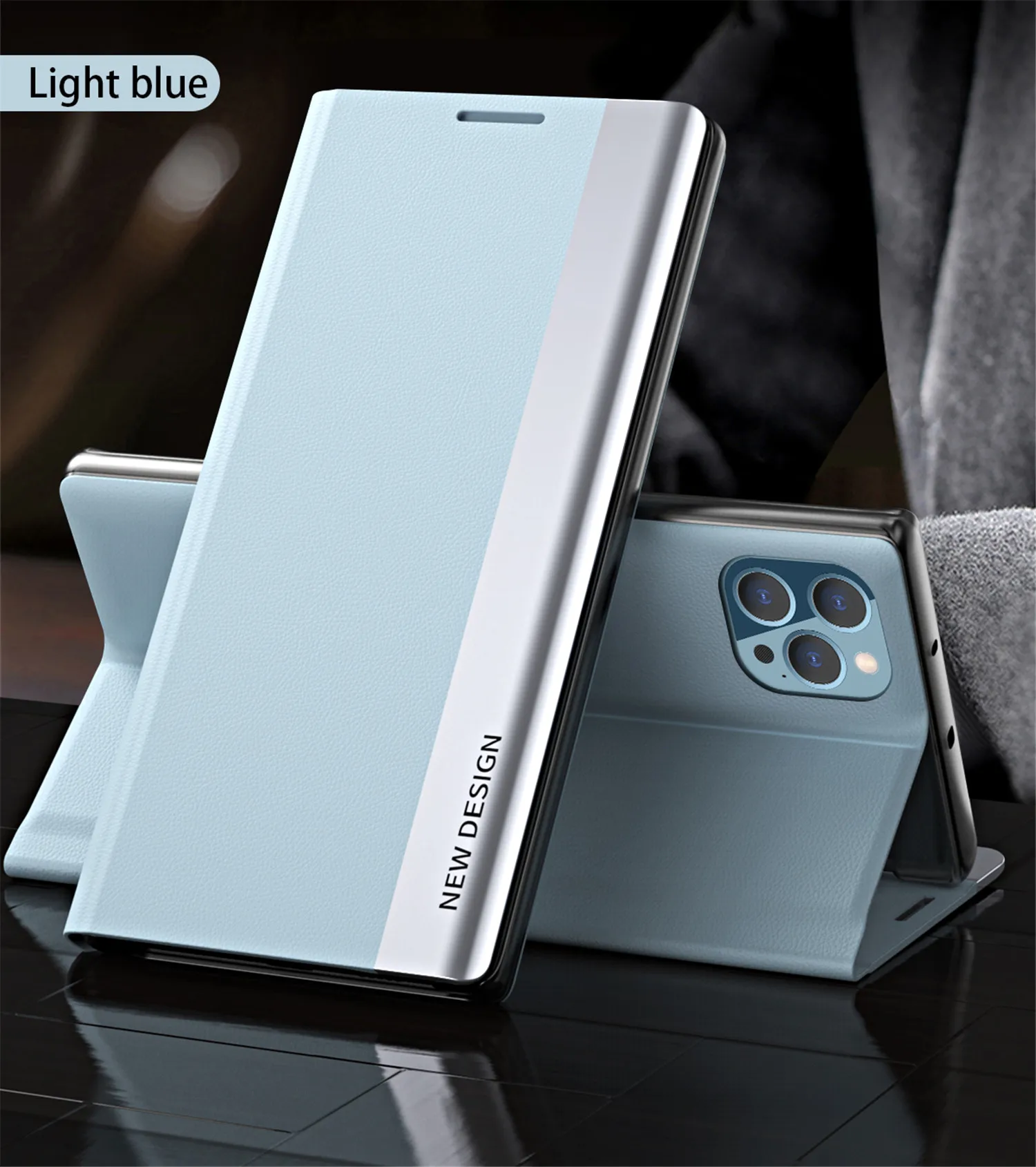 2024 The 4th Generation Side Window Magnetic Plating Bracket Flip Phone Case For iPhone 15/14 Series