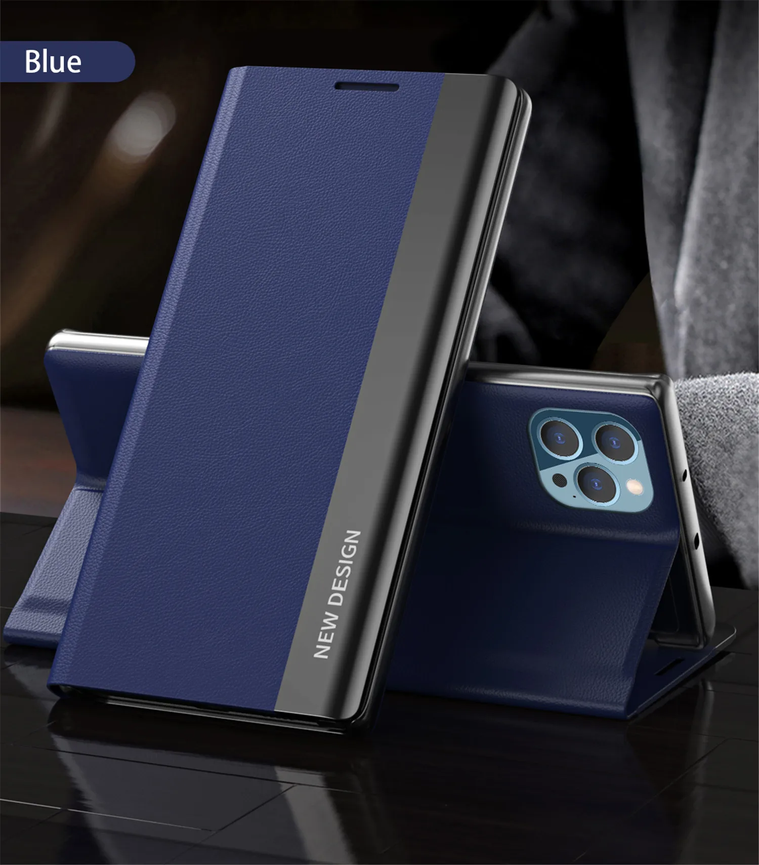 2024 The 4th Generation Side Window Magnetic Plating Bracket Flip Phone Case For iPhone 15/14 Series