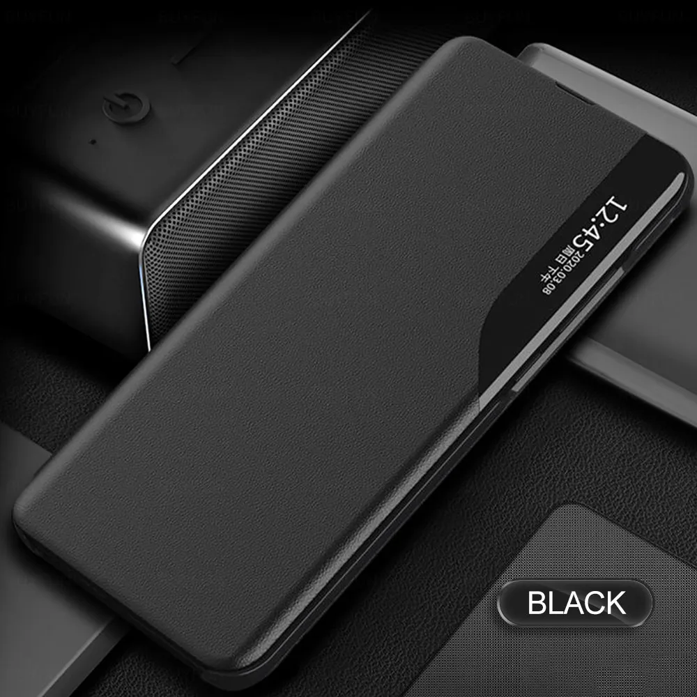 Magnetic Leather Smart View Flip Phone Case For Samsung Galaxy S23FE