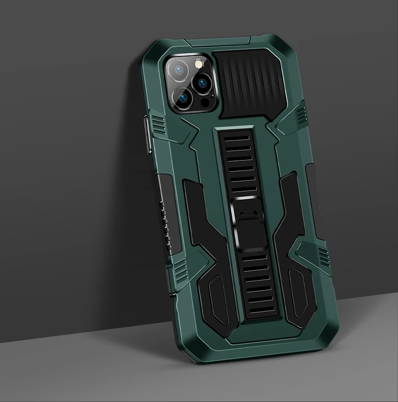 Strong Anti-Fall Armor Shockproof Kickstand Phone Case For iPhone 11-15 Series