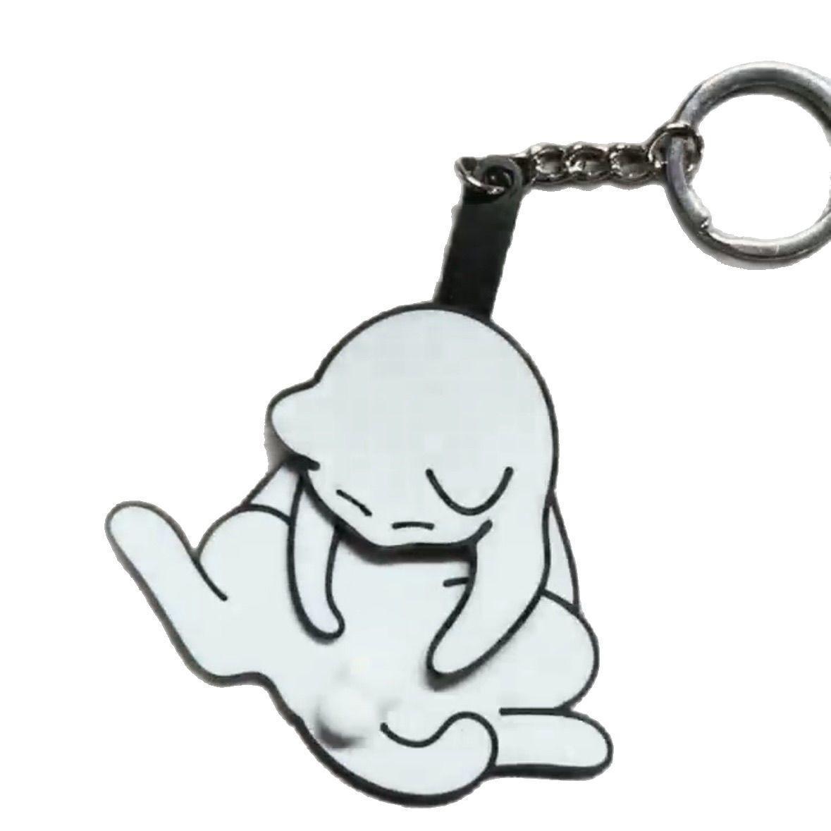 Personalization Creative Cat Acrylic Pendant Turnable Keychain Accessories