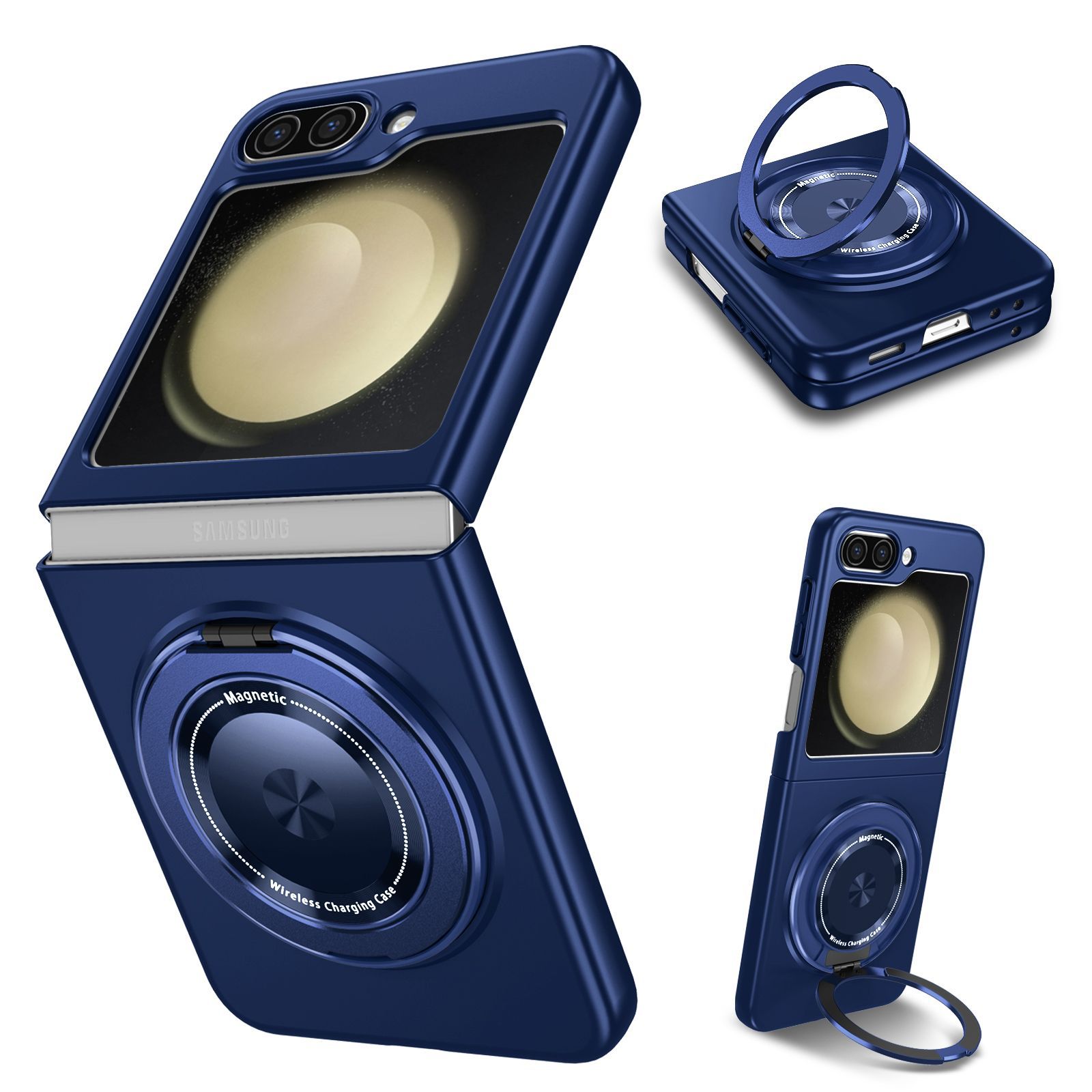 Strong Magnetic 360 Degree Adsorption Rotate Kickstand Case For Samsung Galaxy Z Flip 5 4 3 