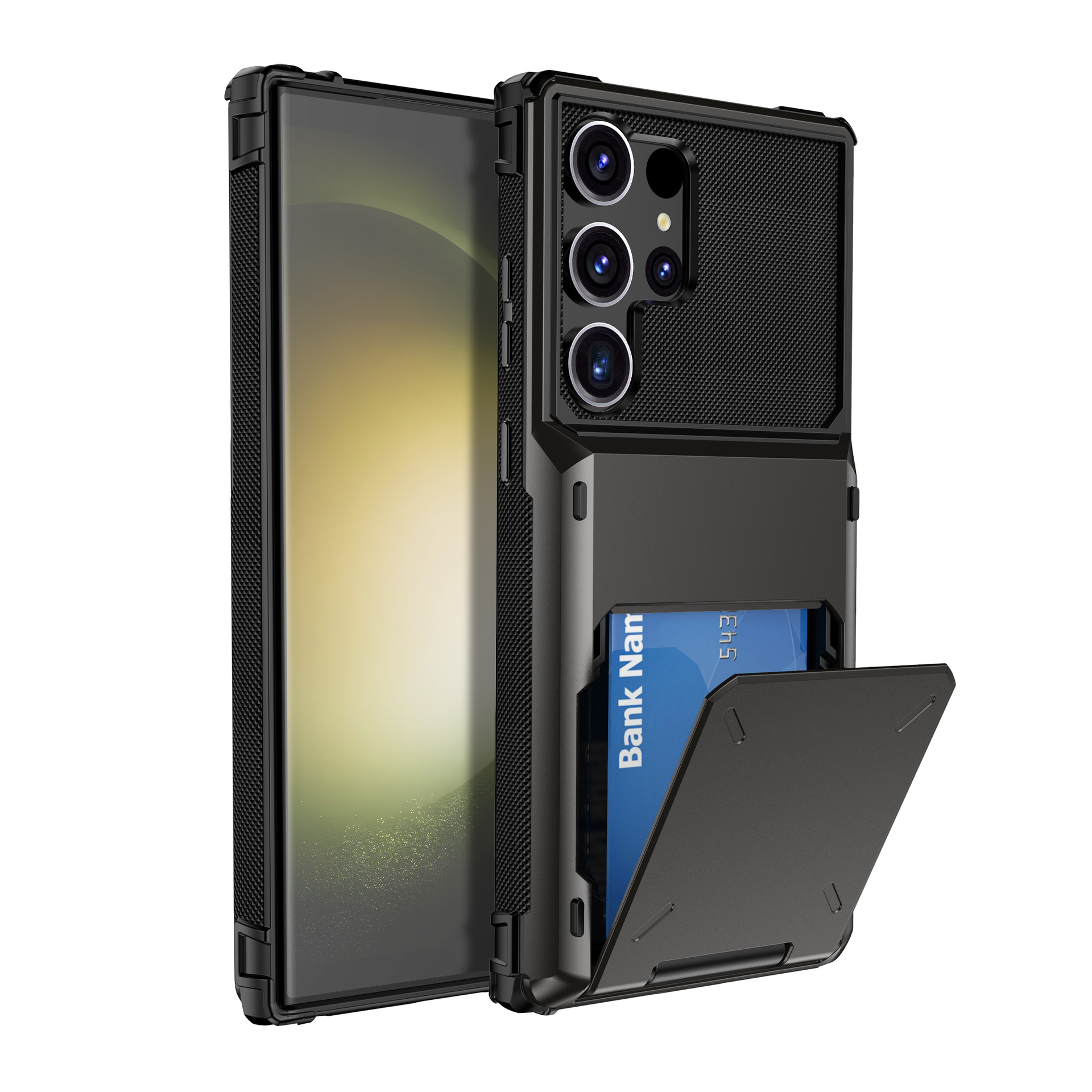2024 Business Armor Card Slot Flip Hidden Pocket Case For Samsung Galaxy S24 Ultra /Plus 