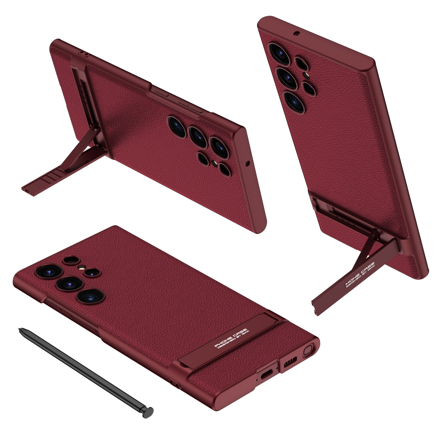 2024 New Generation Ultra-thin Plain Leather Holder Mobile Phone Case For Samsung Galaxy S24 Series