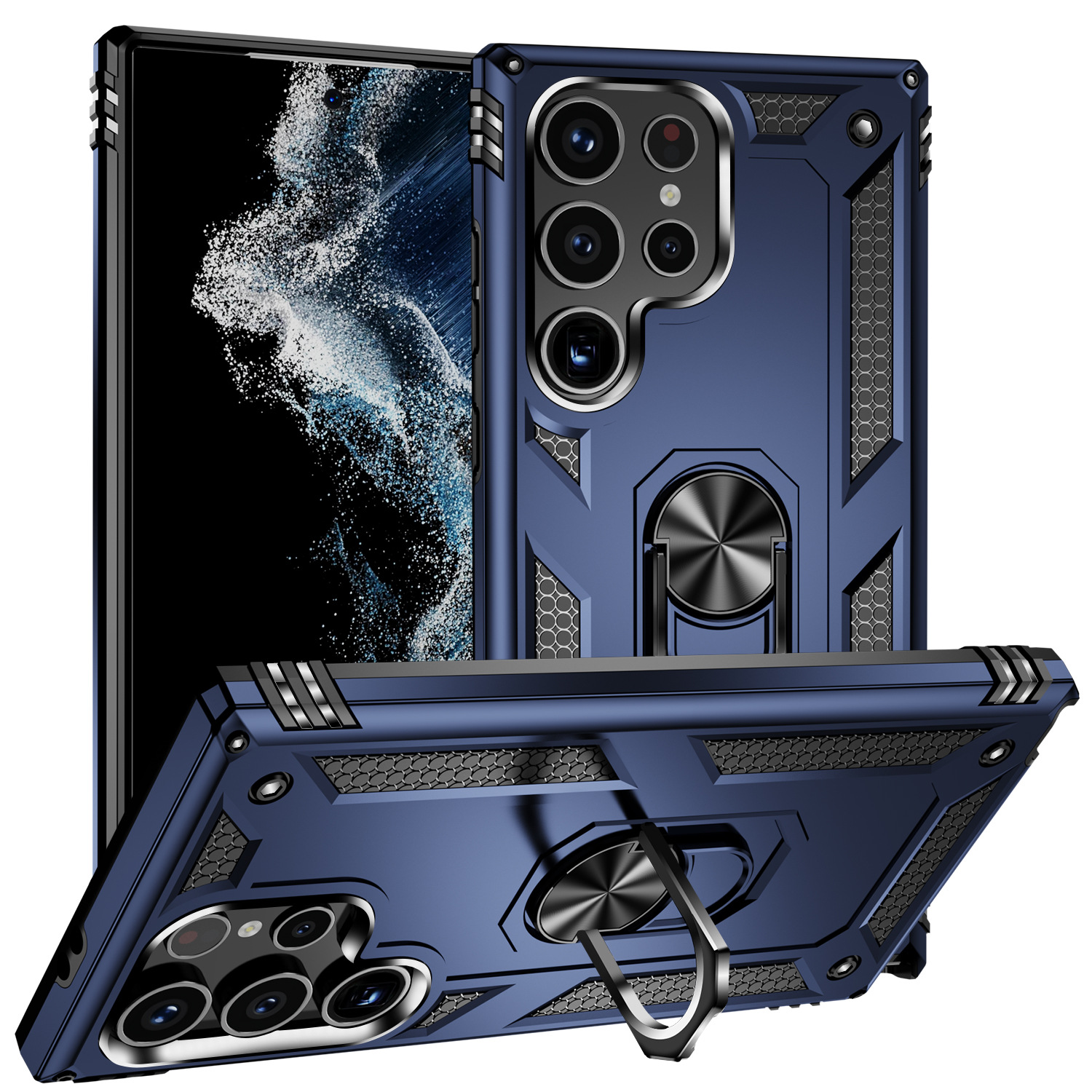 2024 New Generation Armor Case With Ring Stand For Samsung Galaxy S24 Ultra