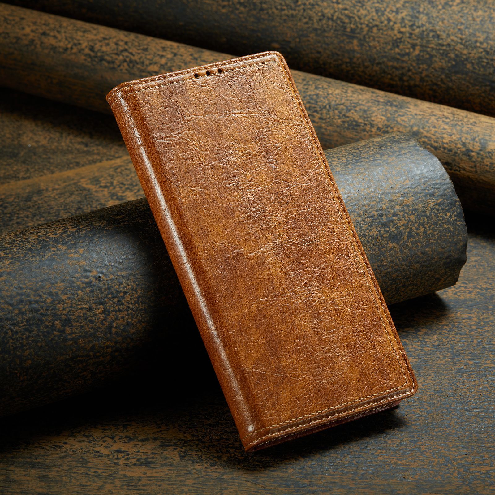 Genuine Leather Bark Pattern Retro Vintage Business Case For Samsung Galaxy S22 Ultra Plus 