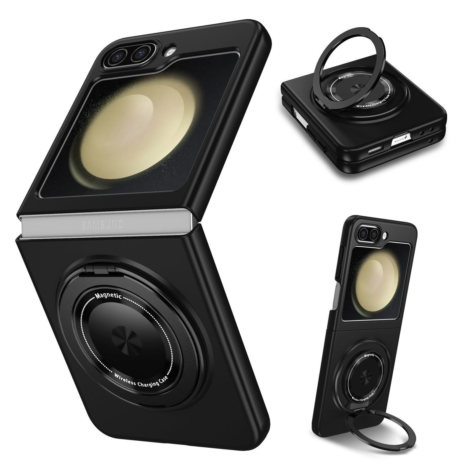 Strong Magnetic 360 Degree Adsorption Rotate Kickstand Case For Samsung Galaxy Z Flip 5 4 3 