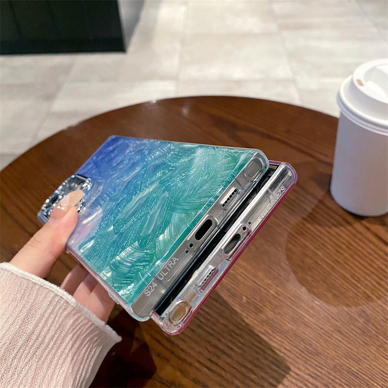 Gradient Color Water Ripple Phone Case For Samsung Galaxy S24 Ultra S23 S22 Plus